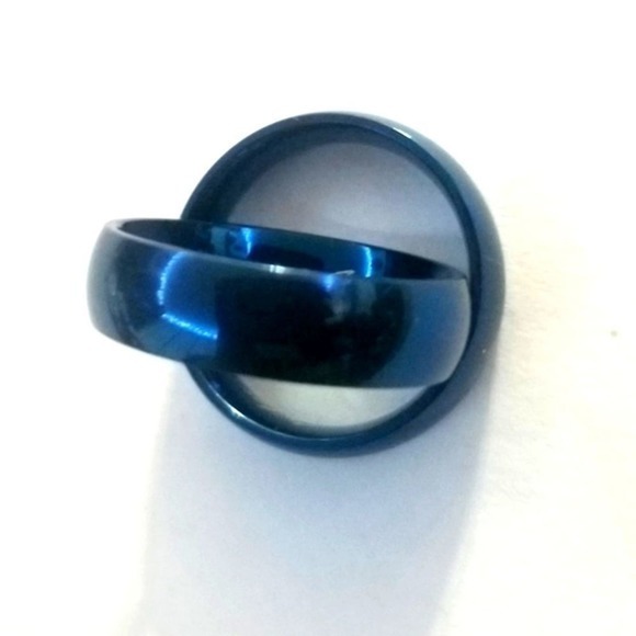 New blue tone stainless steel ring size‎ 9 - Picture 2 of 5
